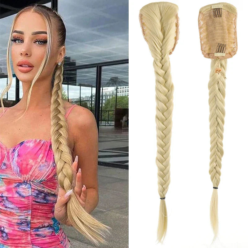 Ponytail extensions – 24 inch synthetic curly drawstring hairpiece for women