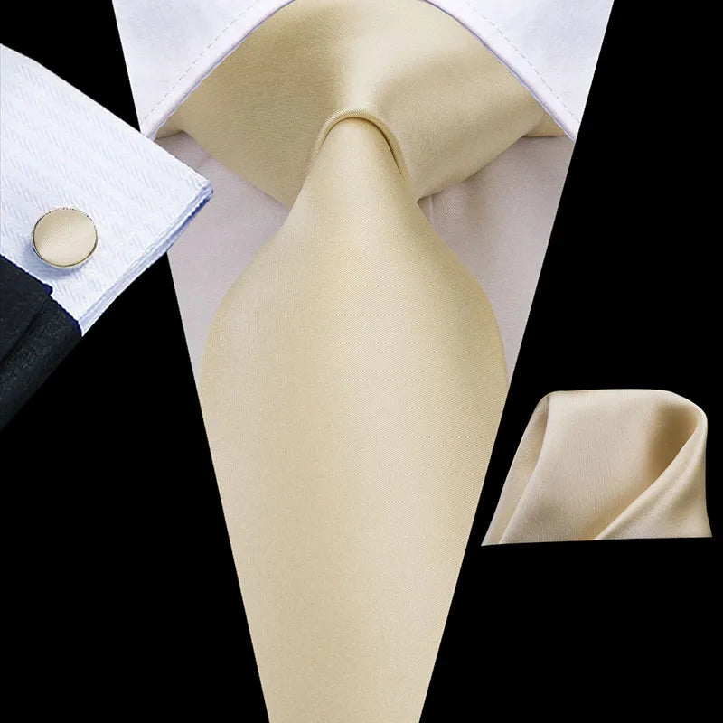 Hi-Tie Seiden-Herren-Krawatten-Set Blumenmuster Gelb Gold Krawatten und Taschentücher Manschettenknöpfe-Set Herren-Hochzeits-Party-Anzug-Mode-Halskrawatte C-3053