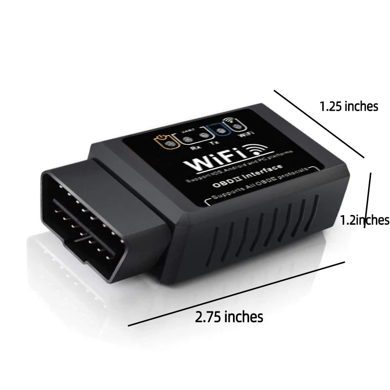 OBD II WIFI Scanner 2025 - ELM327 V1.5 Wireless Diagnosegerät - Automotive Fehlerdiagnose Einfach Bedienbar