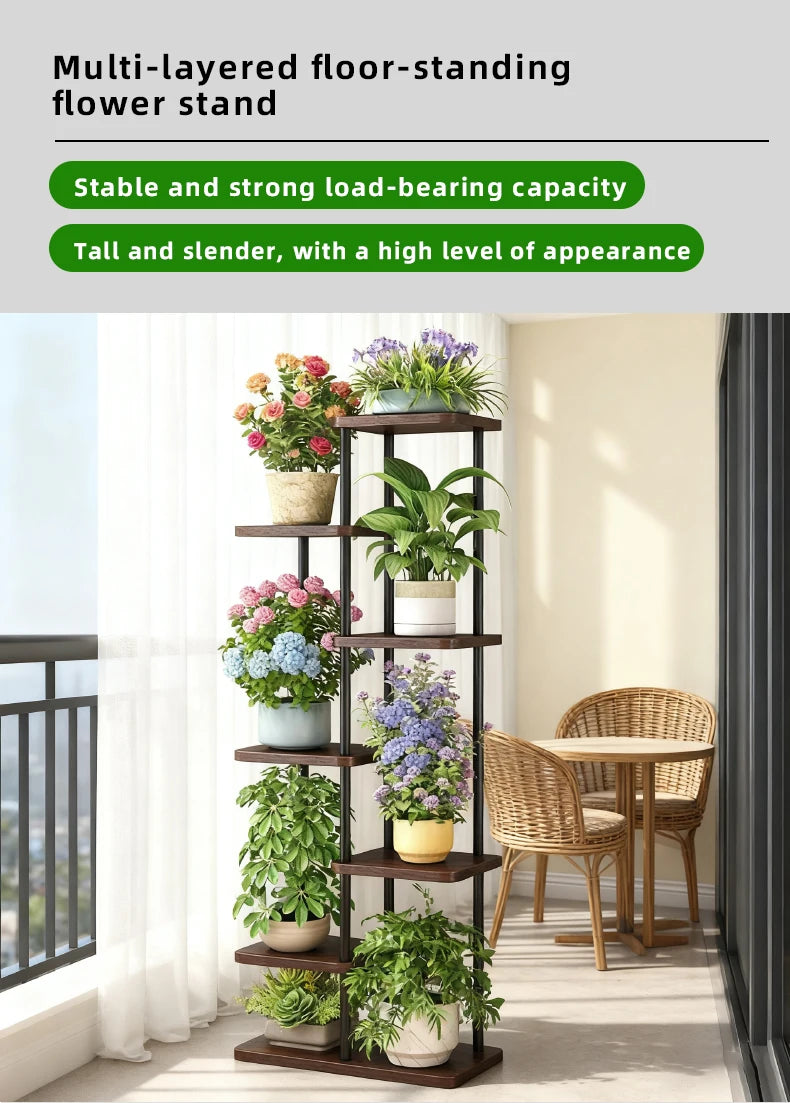 MTShiningFrame Pflanzenständer 7 Ebenen Metallrahmen Montage