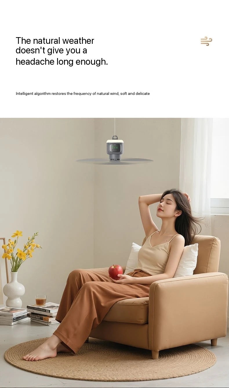 New Remote Control Mini Ceiling Fan USB Wireless Cooling Fan 12000mAh Portable LED Night Light Camping Fan with USB Ceiling Fan