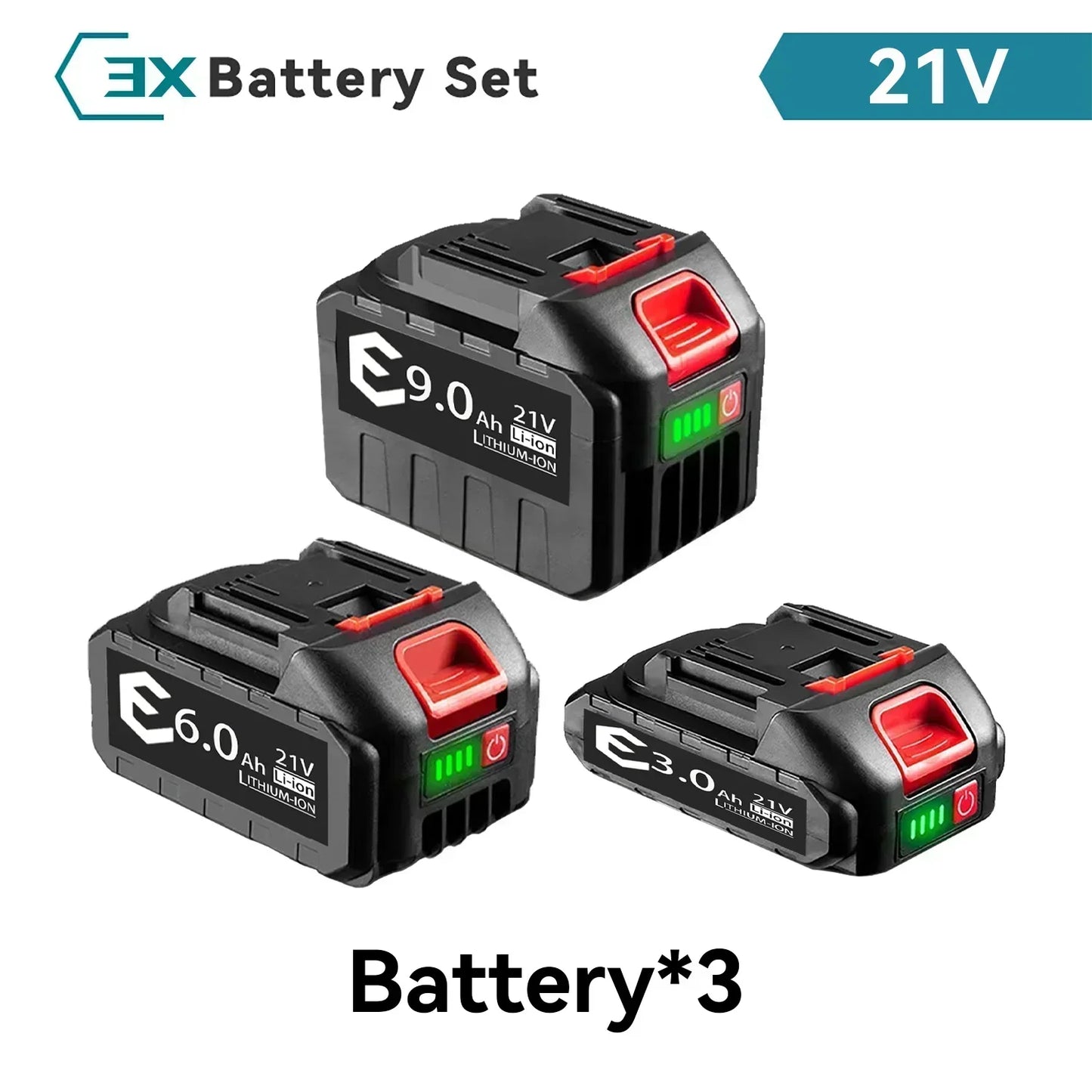 Makita 21V 6000mAh 5S2P Li-ion Battery for Power Tools Drills High Capacity Fast Charge Rechargeable with Protection Circuit