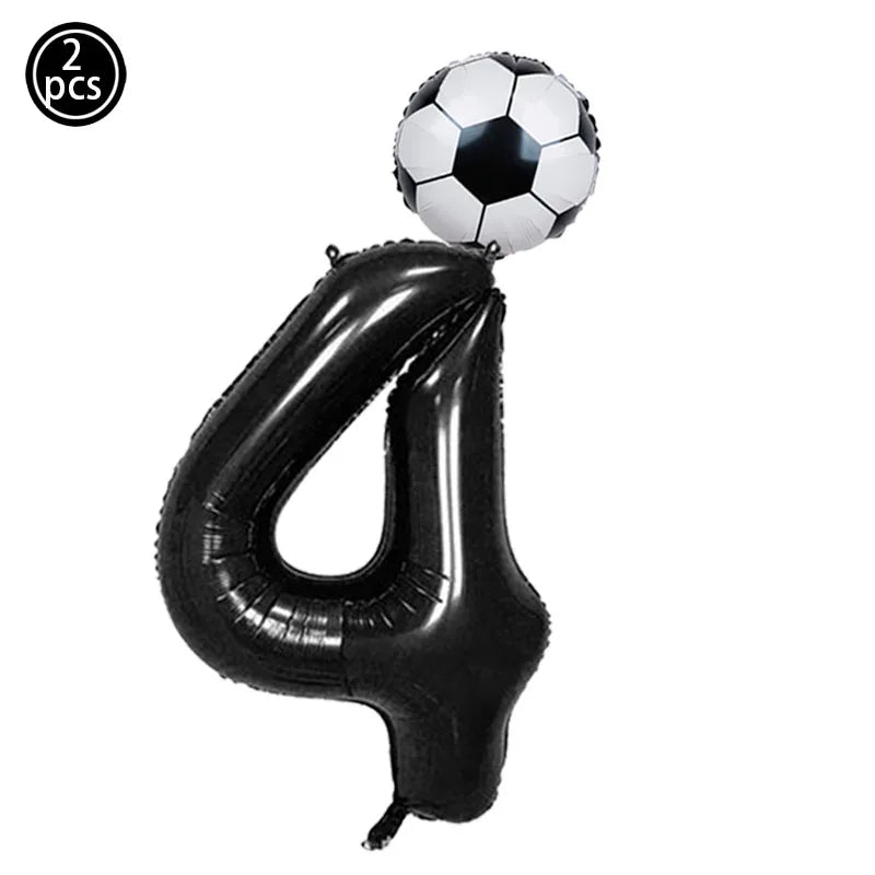 Baloane cu numere de fotbal 2025: Set folie verde 32" - Colecția Sports Party