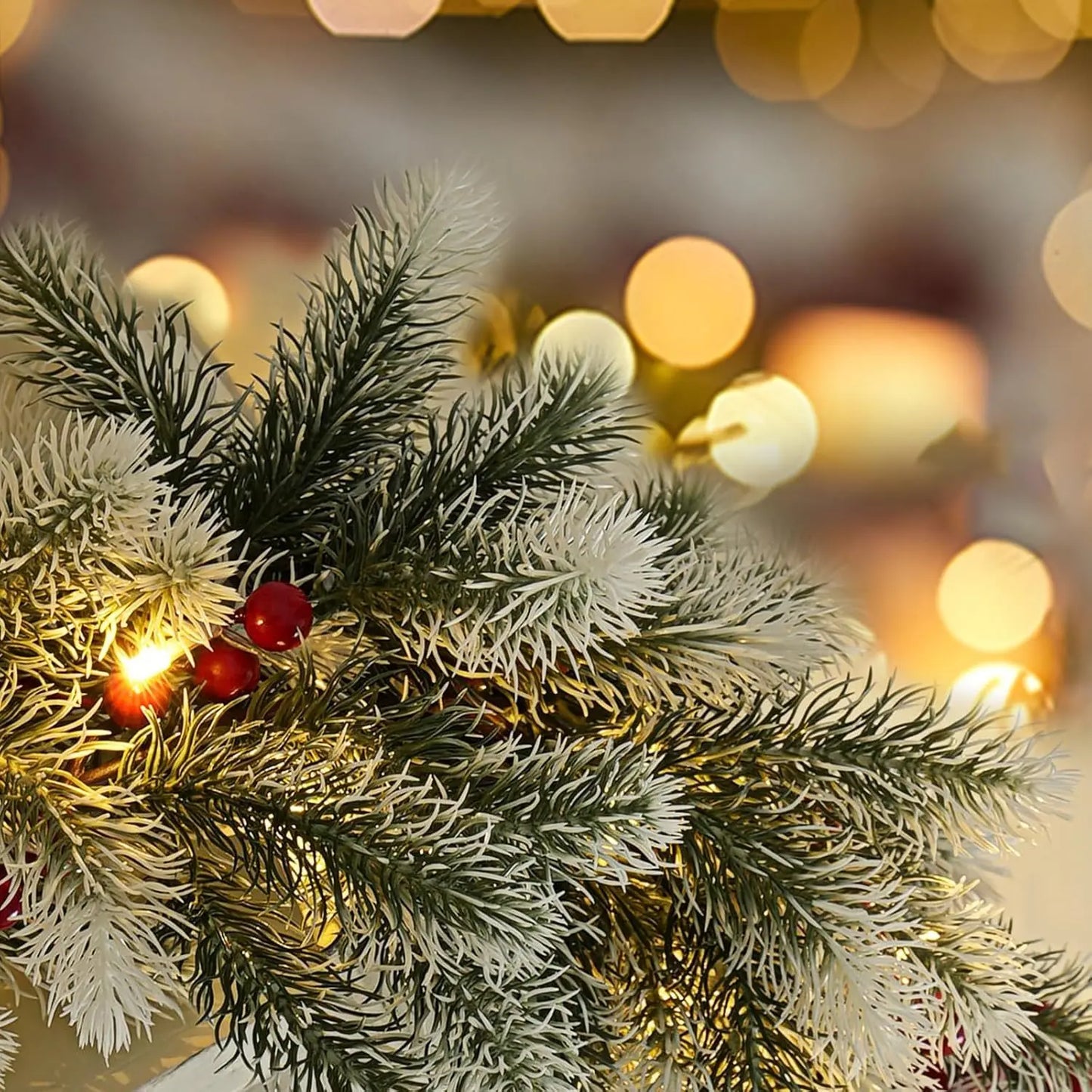 6 Fuß echte künstliche Girlande – ideal für Weihnachten, Winter und Neujahr, Dekoration für Mantel, Tisch, Wand, Weihnachtsdekoration