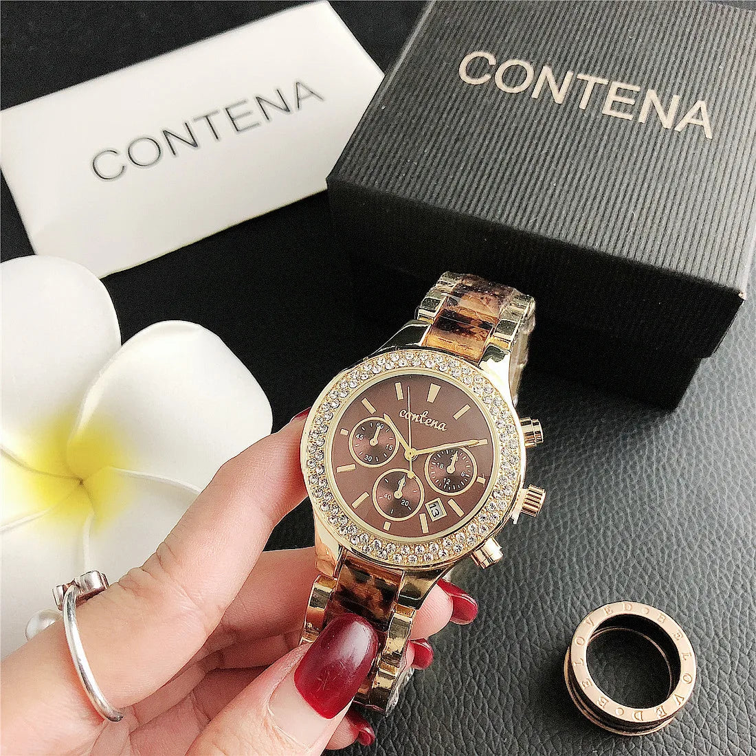 Luxus-Uhren 2025: Top Brand Fashion Rhinestone - Elegant Rose Gold Ladies Bracelet Quartz Collection