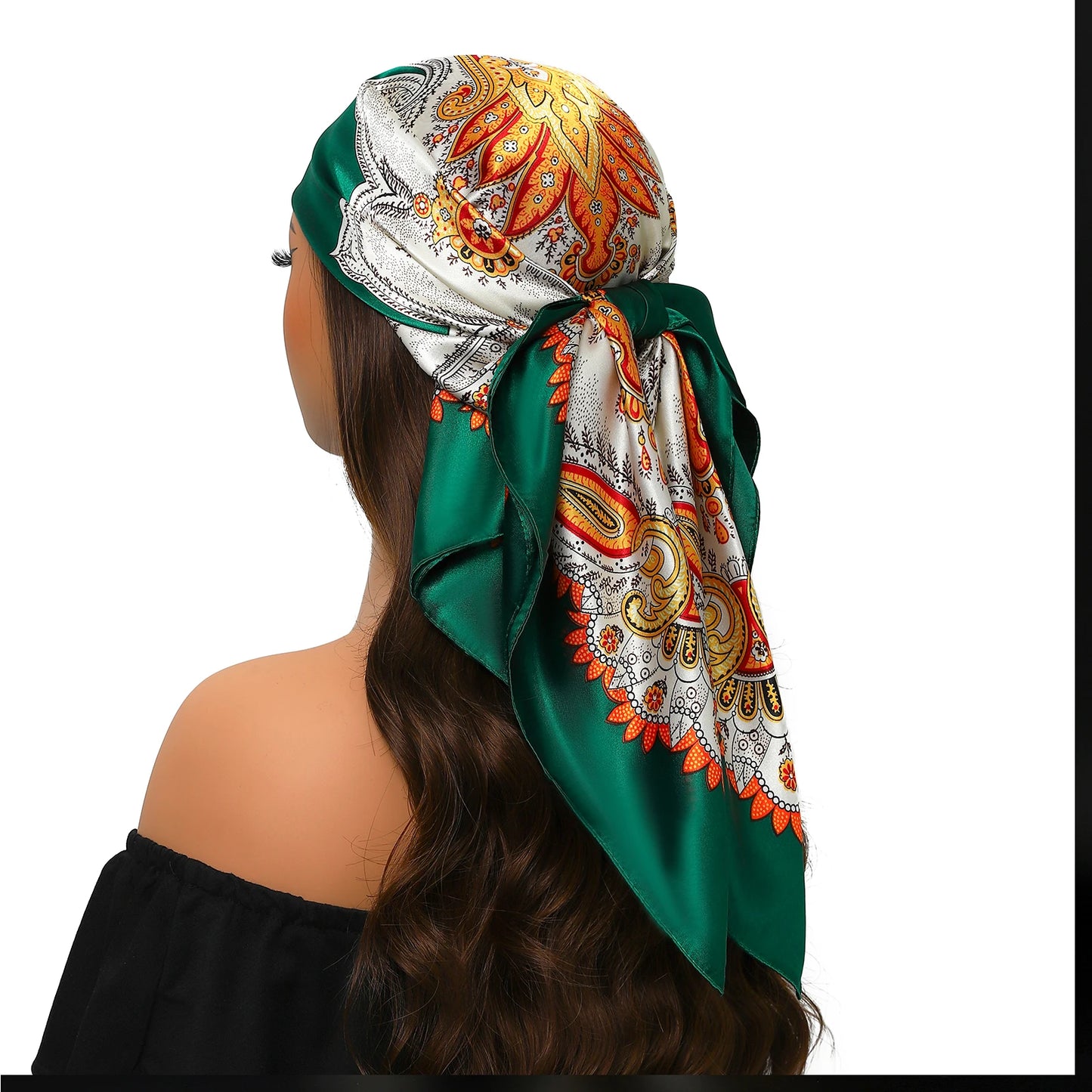 Kopf Foulard Seidenglanz - 90x90 cm Polyester weich