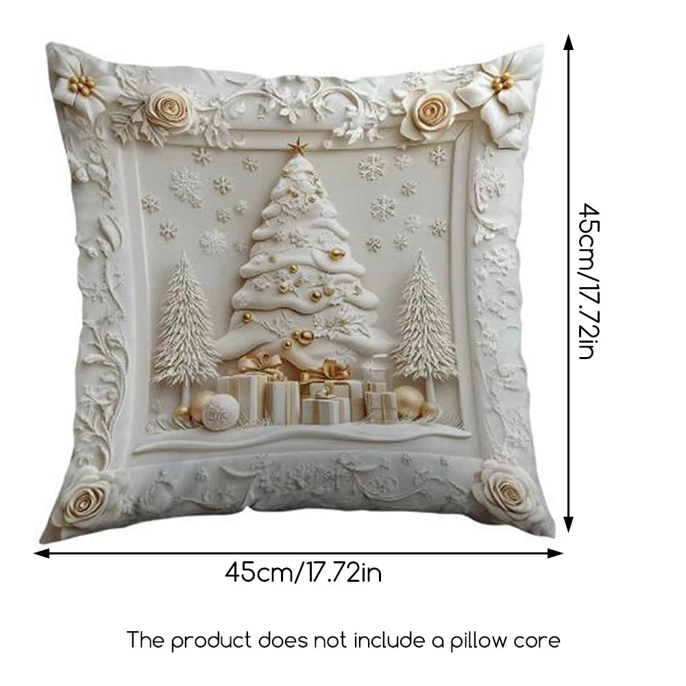 Plush Throw Pillow Covers Xmas Decorative Cushion Covers Ultra Soft Cozy Winter Holiday Warm Pillowcase For Christmas Decoration