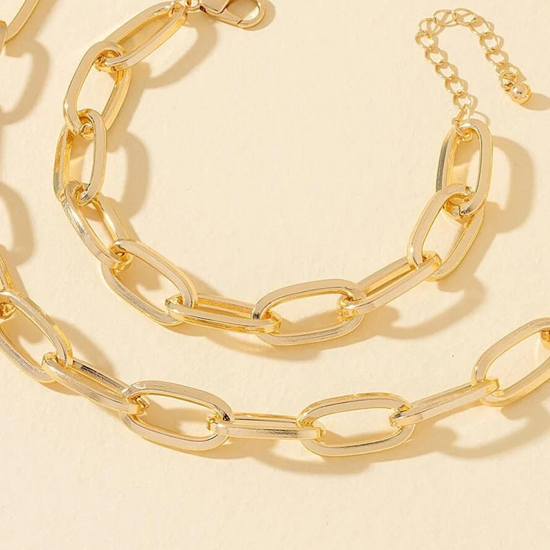 ObegaChoice Goldene Link Kette Punk - Kupfer Metall 50cm