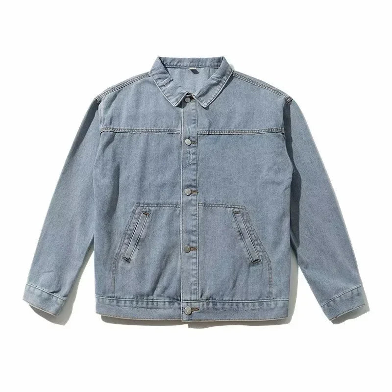 Bakorobaty Jeansjacke Einreihig Retro Locker - Blau Regular