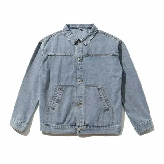 Bakorobaty Jeansjacke Einreihig Retro Locker - Blau Regular