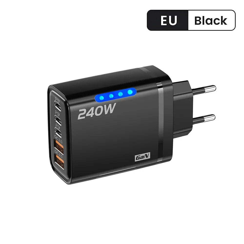 GaNCharge FiveInOne USB C Ladegerät - 240W, 5 Ports, Kompakt