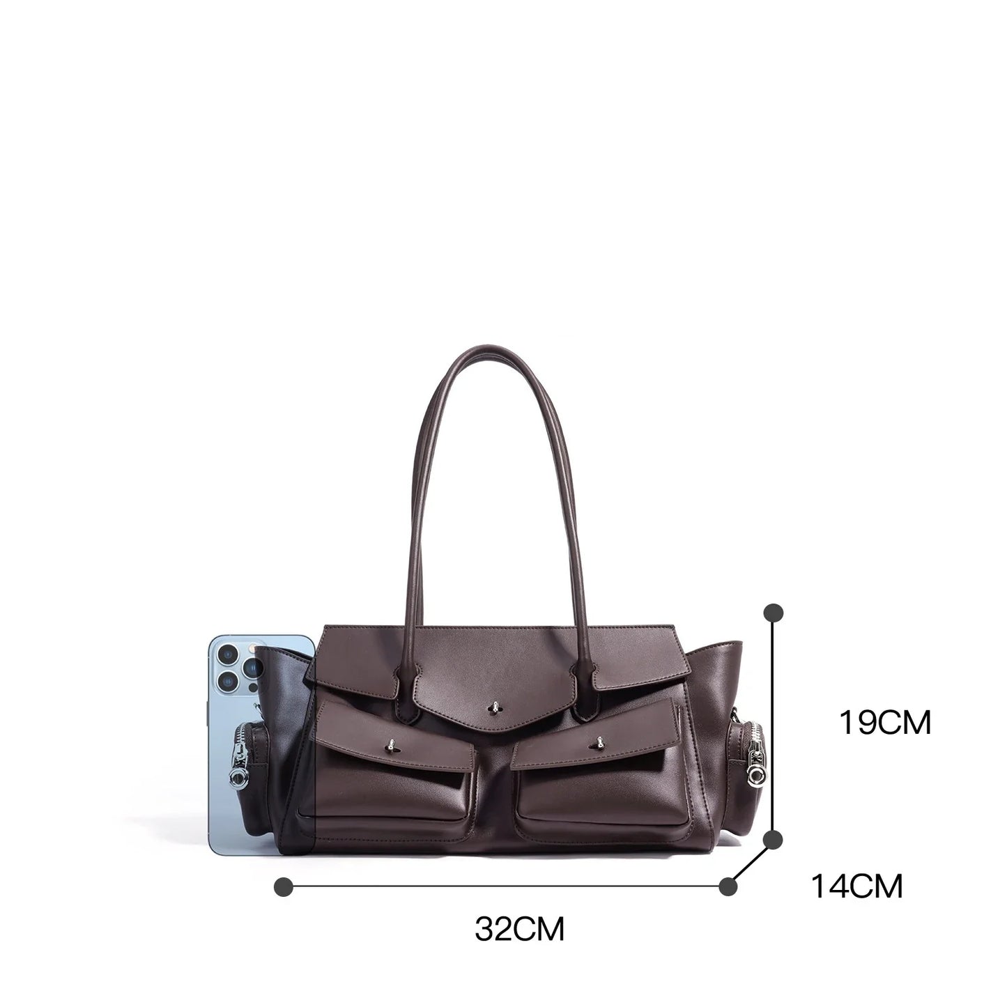 ARI women large capacity shoulder handbag – multi-pocket underarm bag for daily use