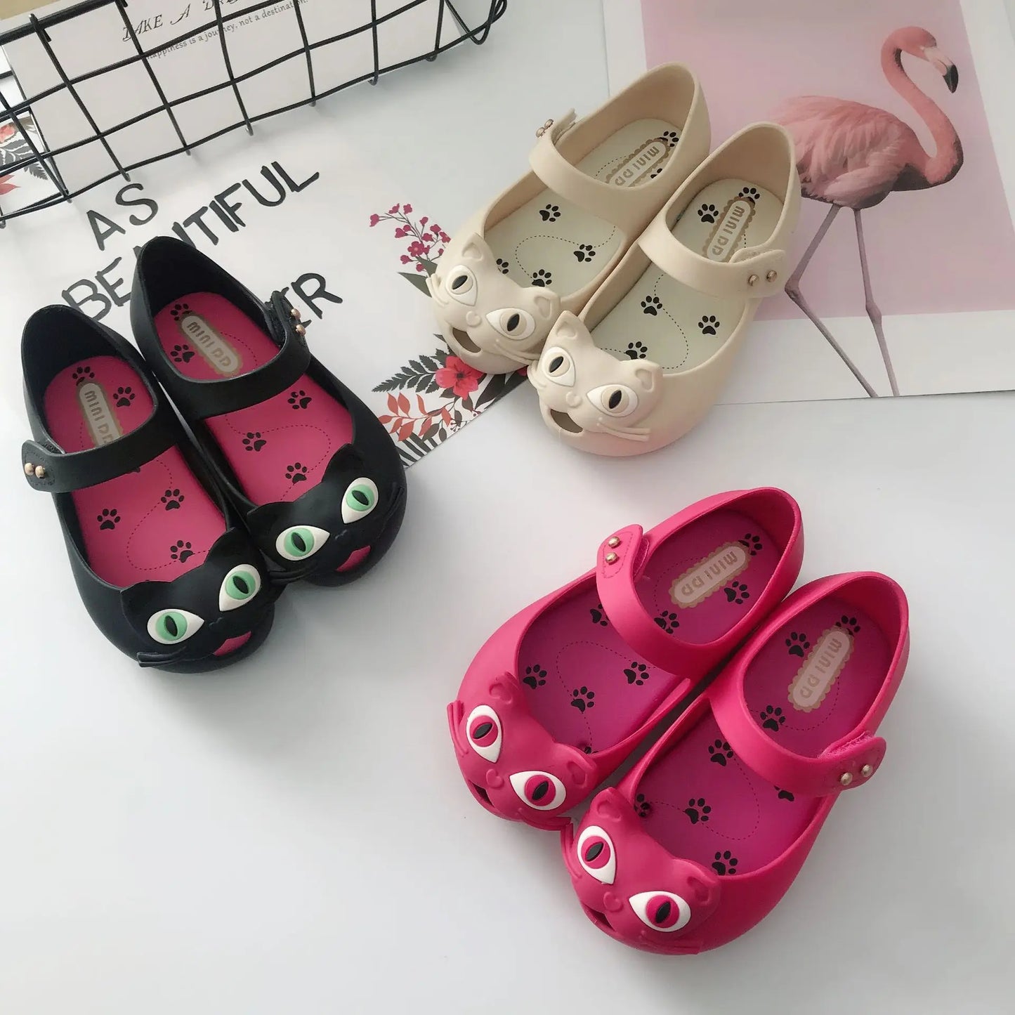 Mädchen-Sandalen 2025: Jelly-Katze Princess-Kawaii Strand Kinder - Beach Kids Kollektion Transparente Schuhe 14+ Jahre