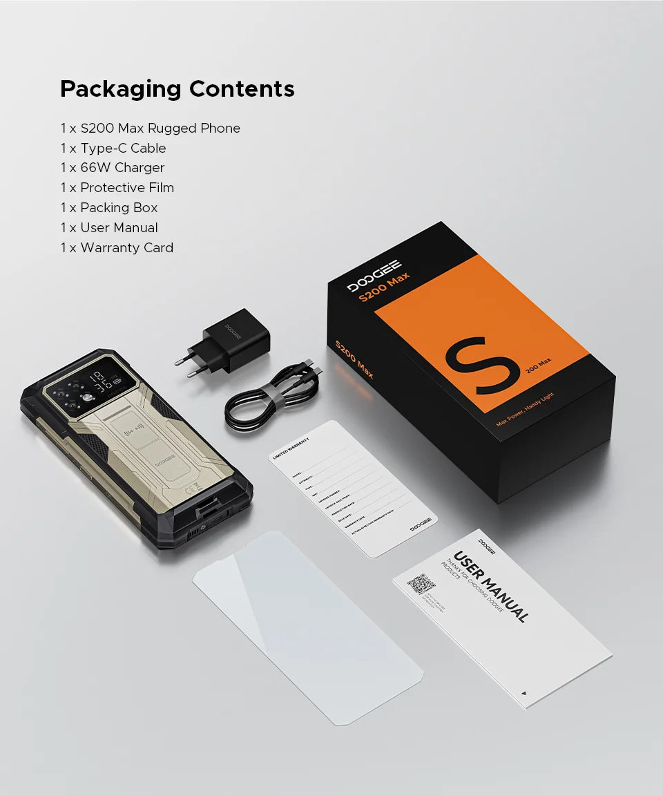 DOOGEE S200 Max Outdoor 5G - 22000 mAh Akku, 66 W, 6,72 Zoll