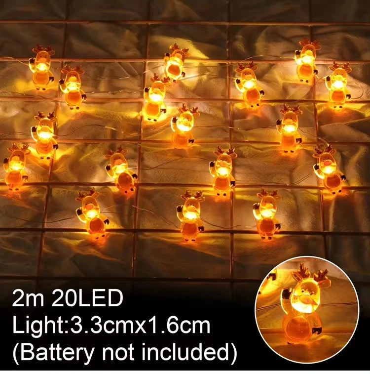 Wayfun Santa Claus LED Lichterkette - Länge 3 m, 20 LEDs, Batteriesbetrieb