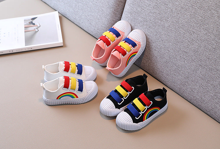 Kinder-Sneaker Jungen Mode Haken-Schuhe Mädchen Rutschfest Casual Studenten Canvas-Schuhe Frühling Herbst Neues Kinder Designer Flats-Schuhe