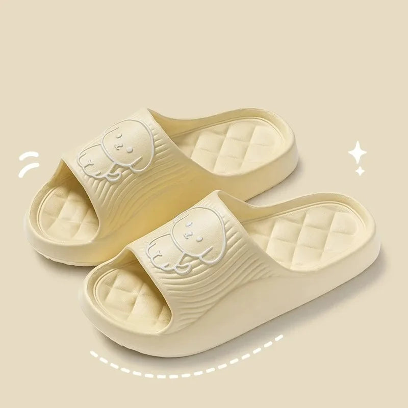 Niedlich Paar Kissen Hausschuhe Weiblich Sommer Tragen 2024 Neu Badezimmer Bad Rutschfest Innen Heim Eva Dick Boden Sandalen