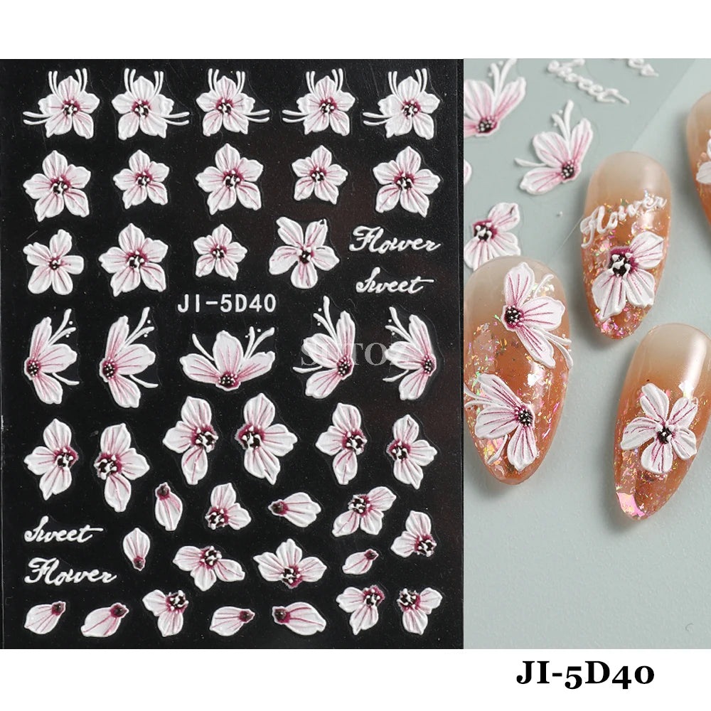 GL5D-K256 5D Sonnenblumen Nagelsticker - Herbstdesign Prägung