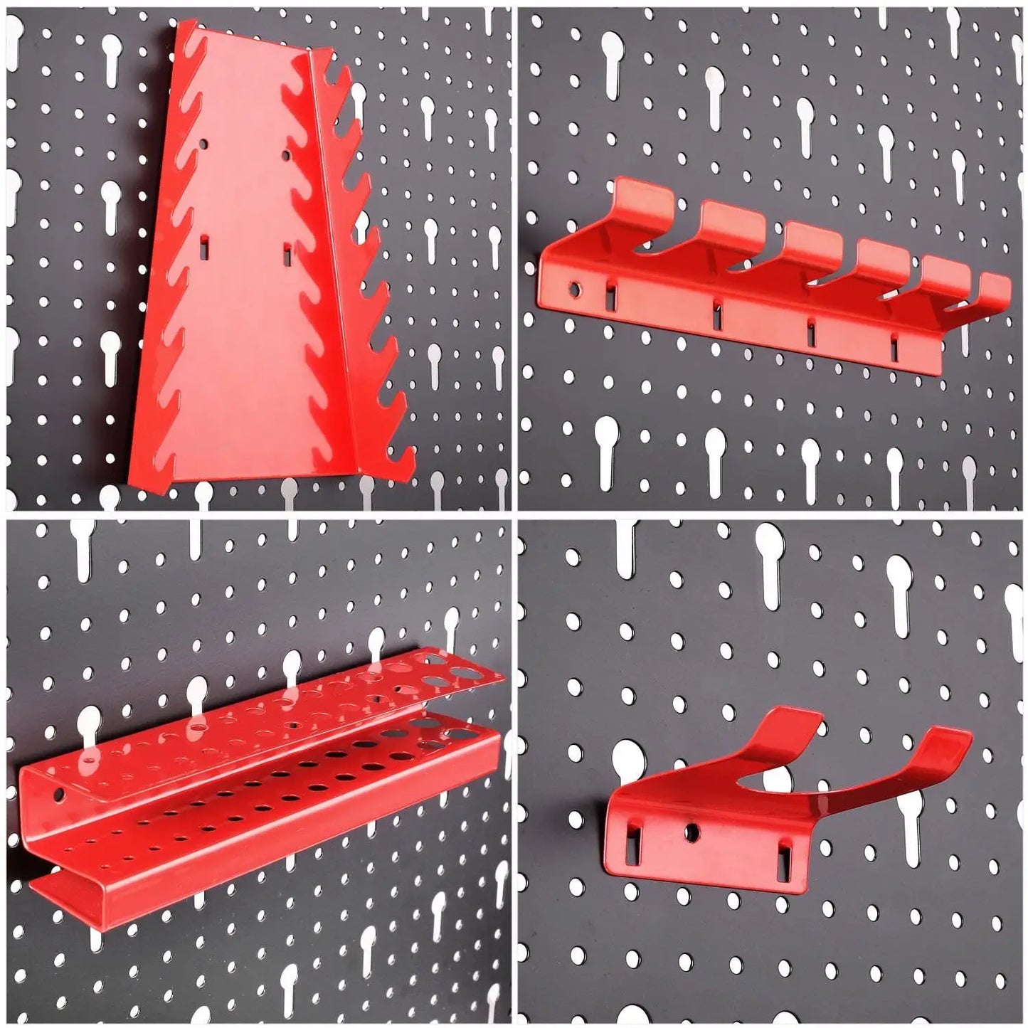 117x55cm Metall Pegboard Wall Organizer, Haken 17PCS Kit, Garage Storage Bins, Panel Tool Organizer Pegboard Wall Control