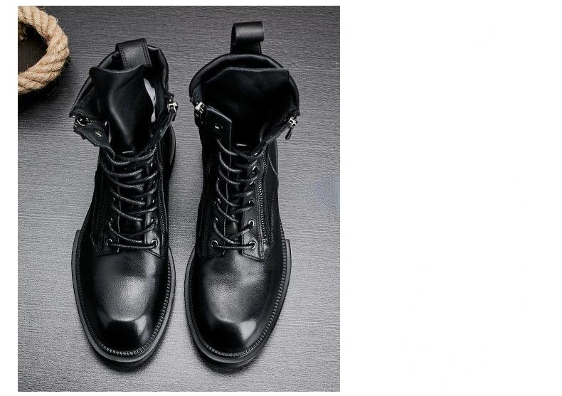 fashion luxury genuine leather designer british style handmade boots