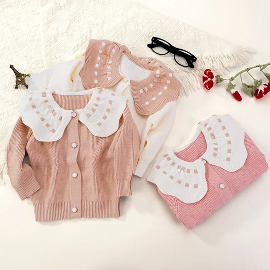 CN Cardigan Mädchen Weicher Warmer Stoff Langarm - Größe 3-6J Material Viskose Polyester