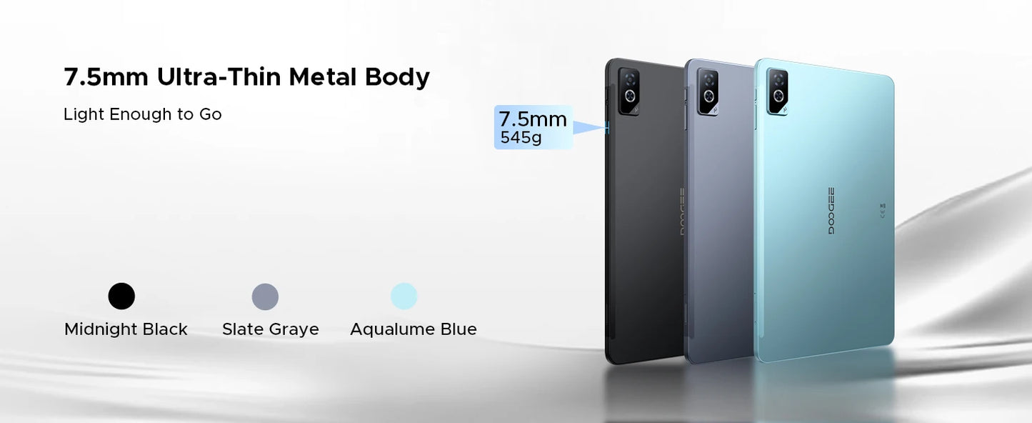DOOGEE Tab G6 Pro Ultra Dünnes Metallgehäuse - 9000mAh, 8GB Ram, 128GB ROM