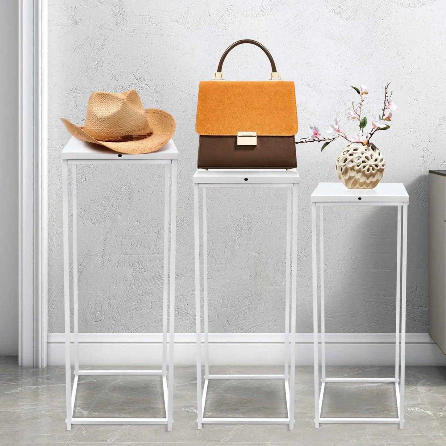 NONE Blumentopfständer Metall Geometrisch 1Etage 22x22x61cm