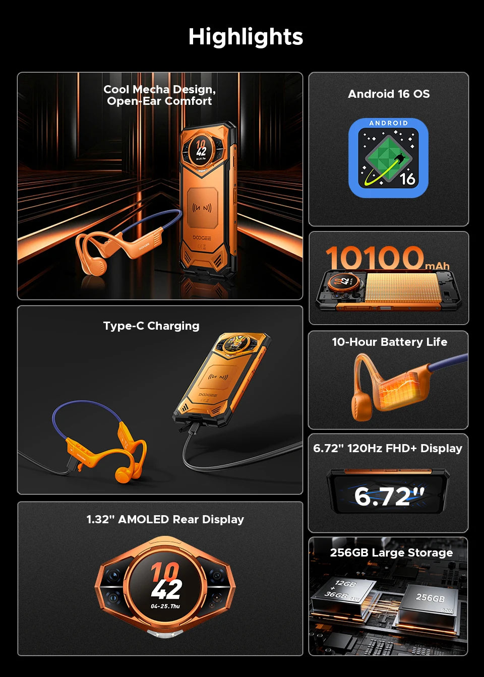 DOOGEE S200 Robustes 5G Smartphone - 10100 mAh, 33W, 6,72 Zoll