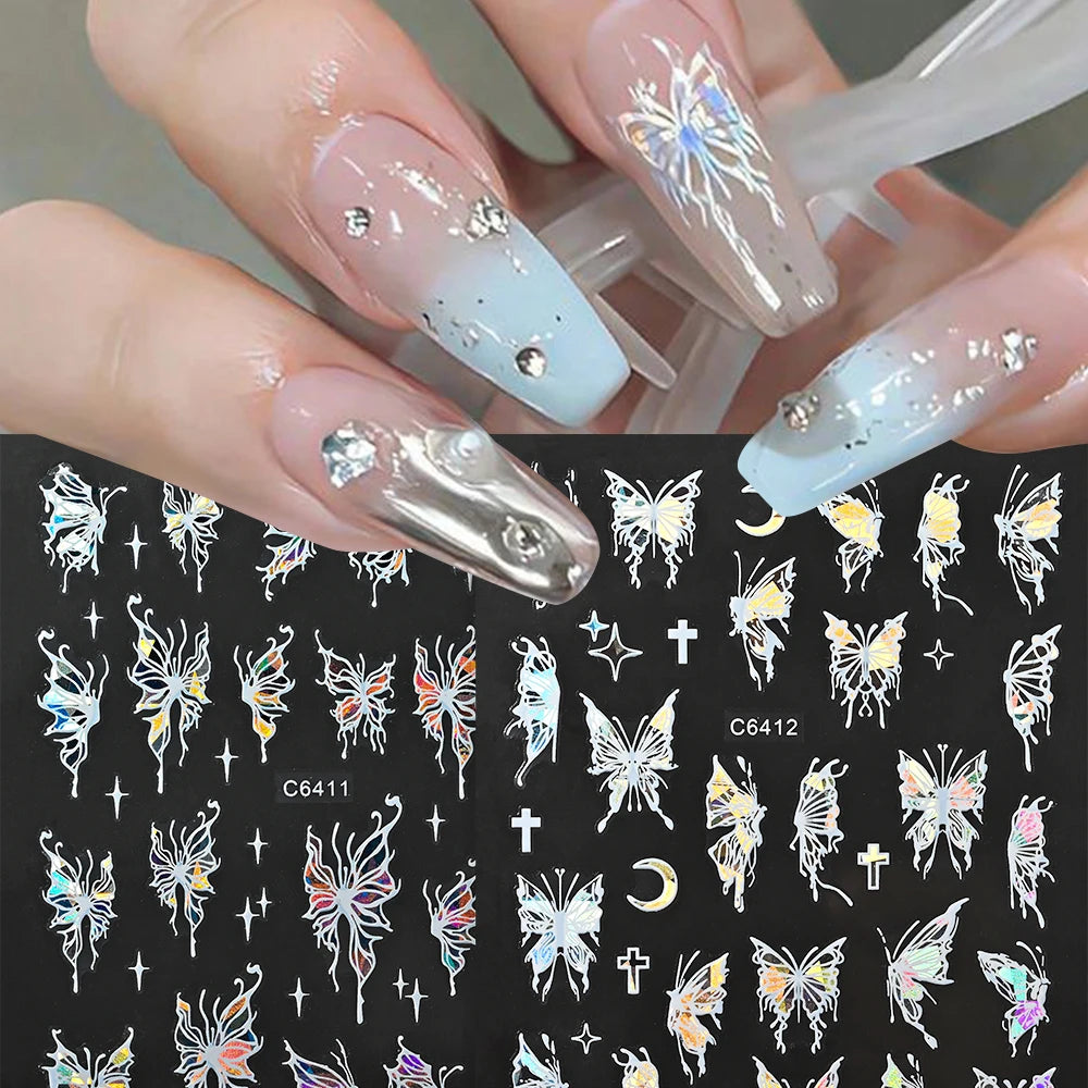 MAFANAILS NLS 3D Holografisch Schmetterling - 1St Schwarz