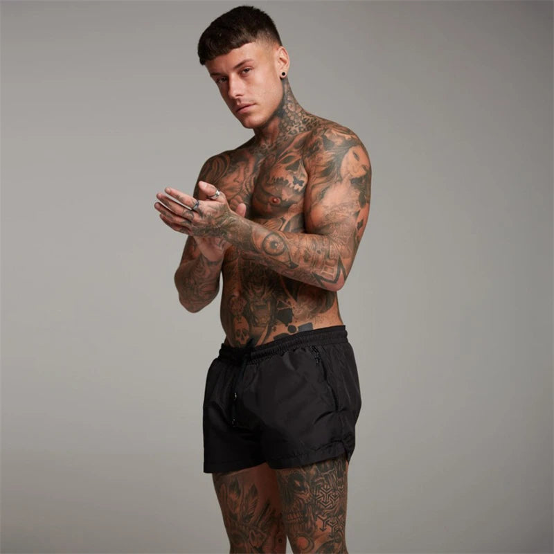 Herren Schwimmhose 2025 mit Reißverschluss-Taschen - Mesh-Futter - Sommer - Strand - Pool - Wassersport Schnelltrocknend