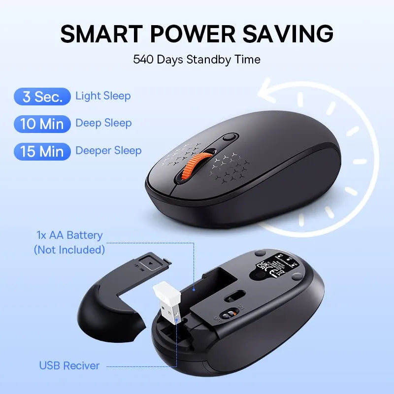 Baseus F01B Wireless Bluetooth 5.0 Maus - 1600 DPI, Silent Click, für MacBook, Tablet, Laptop, PC und Gaming