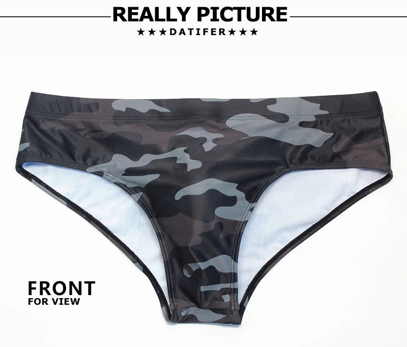 Datifer Summer Mens Shorts Swim Briefs Beach Sexy Removed Breathable Pad Printing Plus Size Bermudas Masculina Swimming Shorts