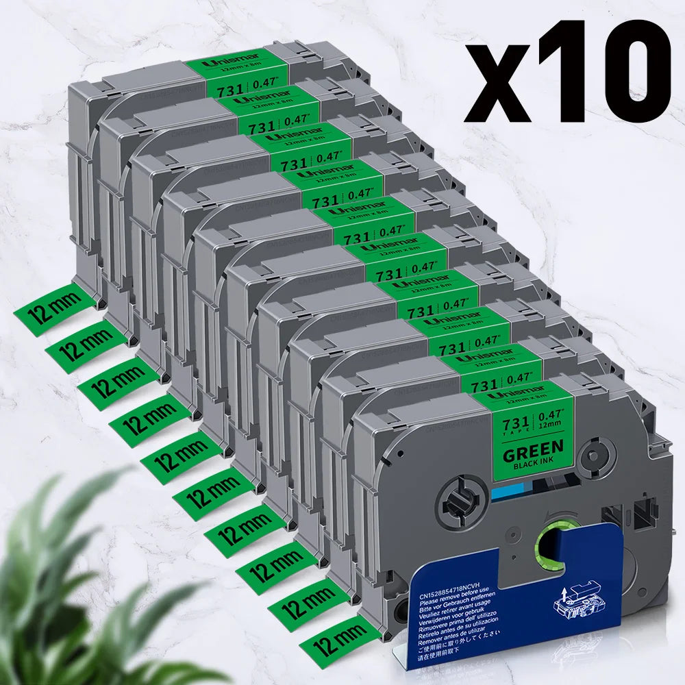 Label-Bänder 2025: 5PK-10PK TZe231 Compatible - Brother P-touch White Lamination Collection