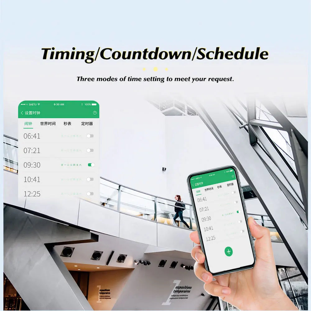 Tuya 16A/20A Smart Plug WiFi - 85–220V EU Steckdose, Kompakt Bauform