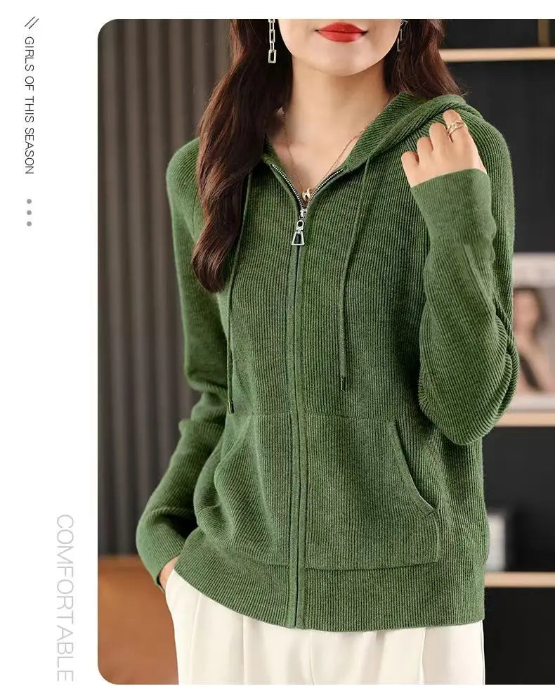 LTYQIN Cardigan Doppel-Reißverschluss-Größe M, 220–320 g/m²