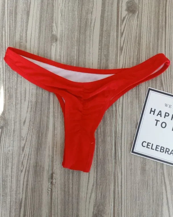 COZOK Bikini-Höschen 2025 - Brazilian Tanga Bottom in Weiß & Schwarz