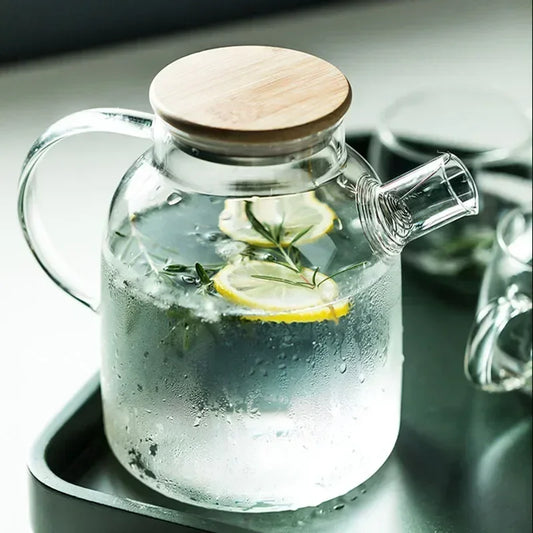 Borosil Teekanne Hitzebeständig - 1,8L Glas Transparent18cm