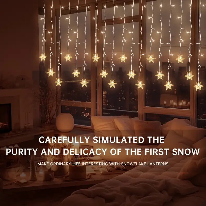 Snowflake Garland LED Lichterkette - Länge 9m, 162 LEDs, Solar IP44