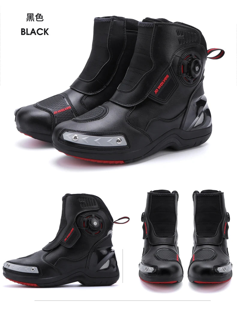 CN Fujian Sturzsicher Motorradstiefel - EU42 PU Obermaterial Gummi Sohle Bequeme Passform