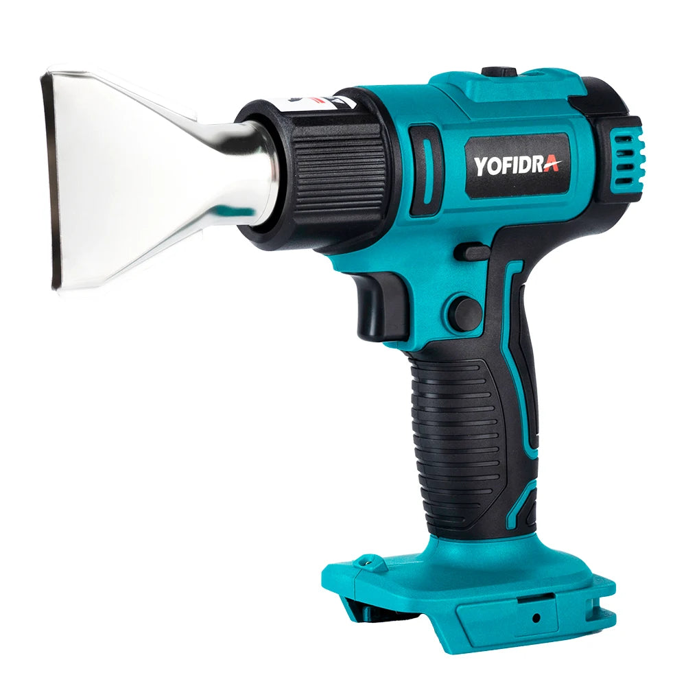 Yofidra 2500W Electric Hot Air Gun - 6 Gears Adjustable LED Temperature Display Soldering Thermal Blower For 21V 18V Battery