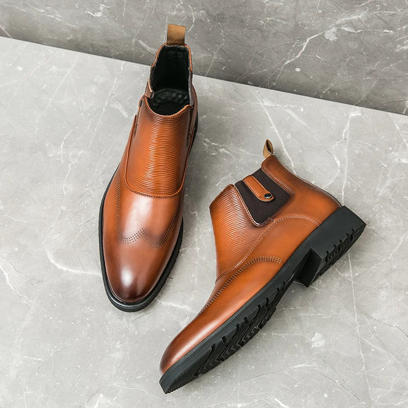 Golden Sapling Chelsea Boots Slip On - Knöchelhoch, EU Größe 42, Flacher Absatz Bequem