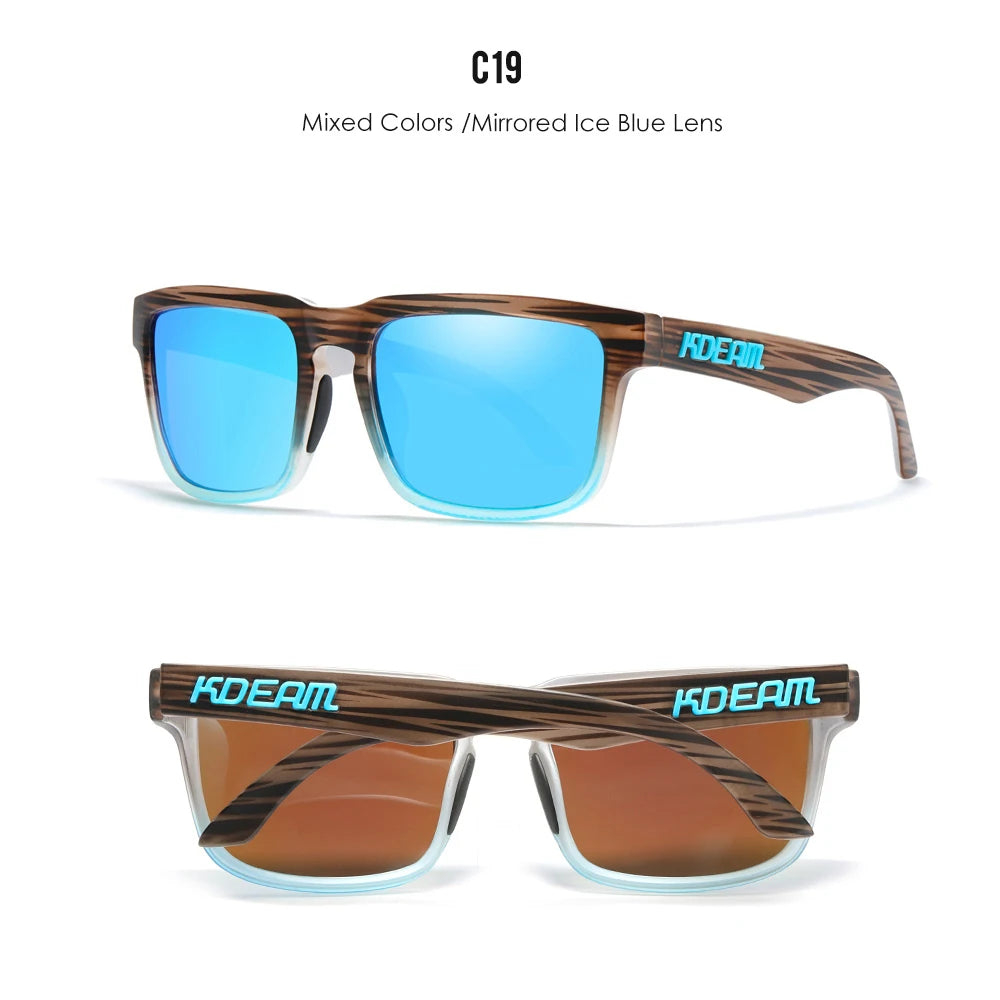 KDEAM Herren Polarisierte Sonnenbrille Quadratisch Casual Outdoor Sonnen Brille Frauen Unisex Sonnenbrille für Paare mit Neuer Verpackung
