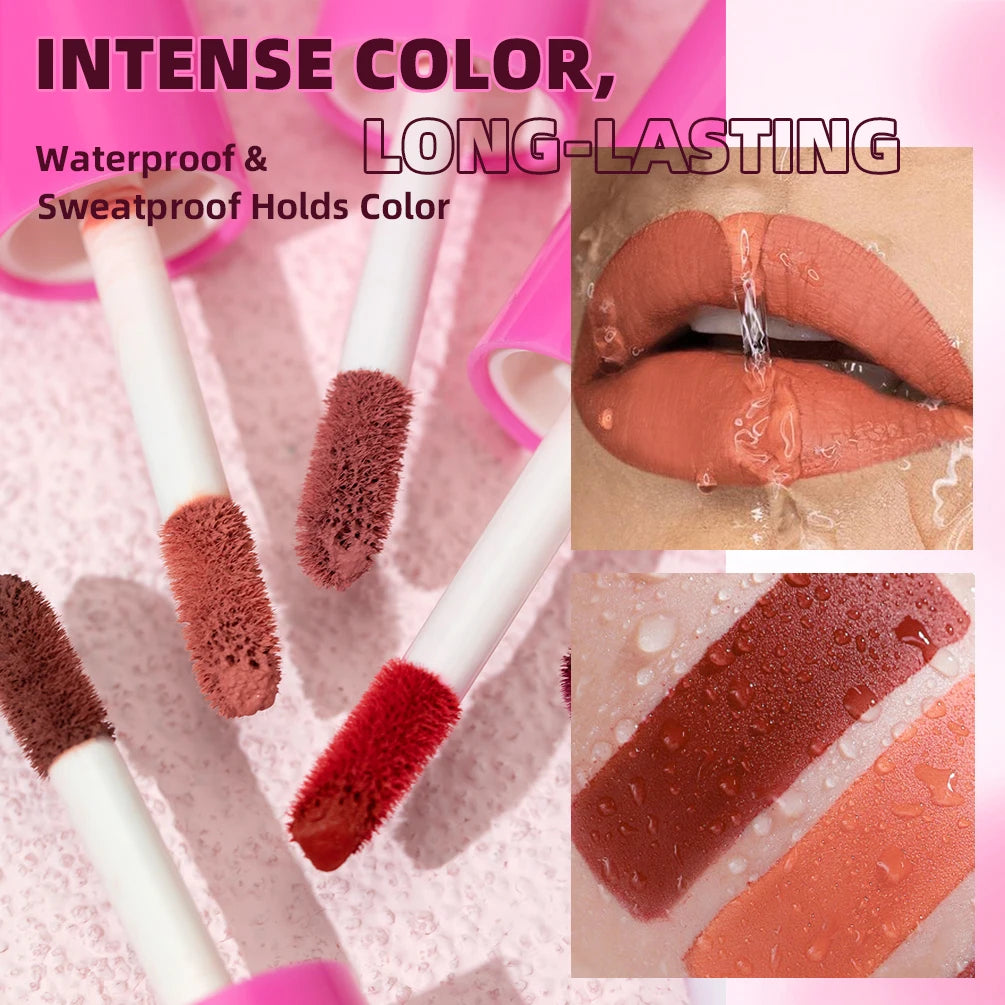 QiBest Matte Lipgloss Waterproof - 8 Farben 5ml Langanhaltend