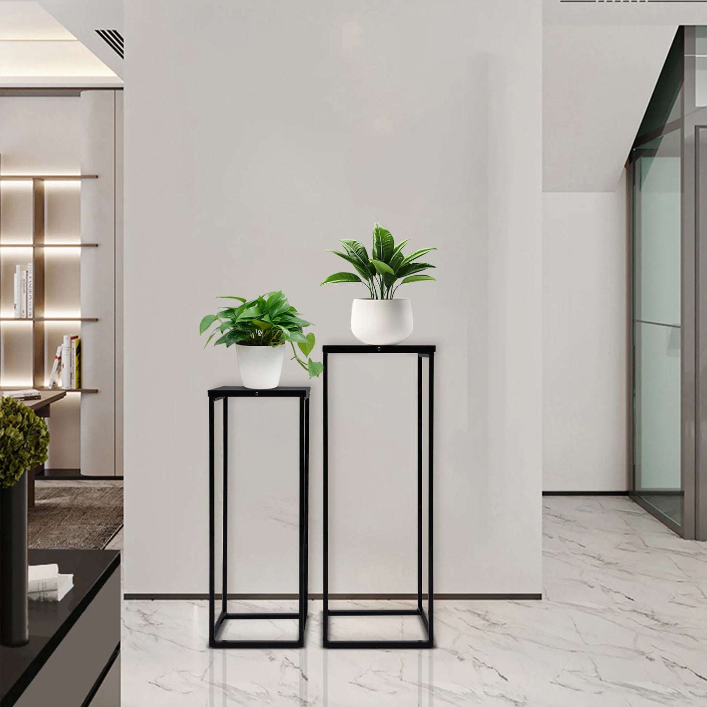 Bymaocar Pflanzenständer-Set 70/60 cm Metall Tragfähigkeit 4-5 kg