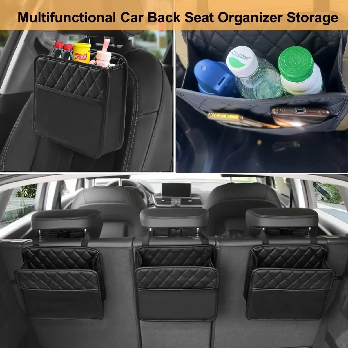 Auto Organizer Multifunktional 2025 - Auto Sitz Aufbewahrung Tasche Wasserdicht - Hängend Auto Sitz Organizer Müll Tasche Geeignet Meiste Autos