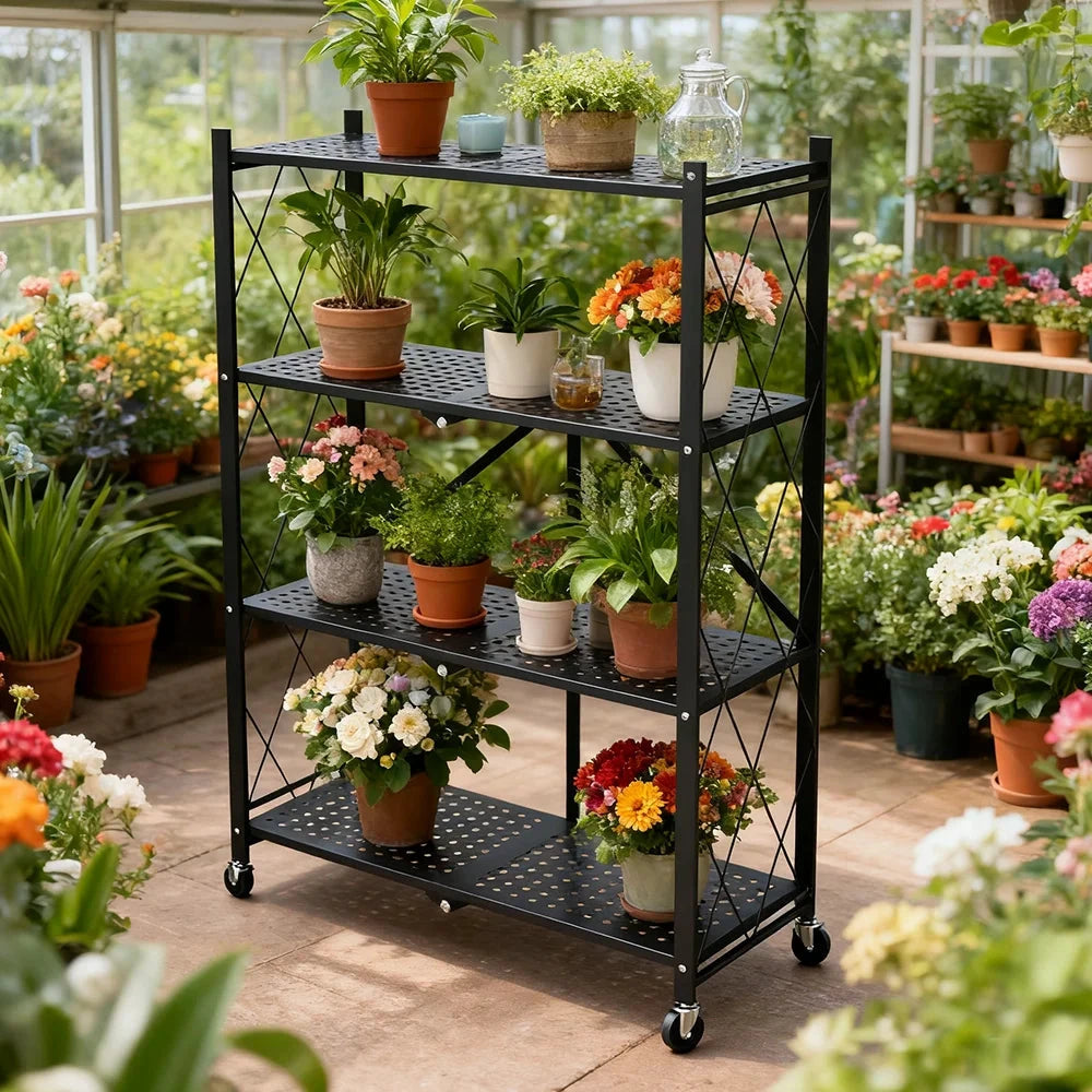 FlexStor Klappregal 5-Tier Mit Rädern Bremse 6 kg Pro Fach