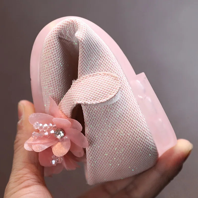 Sommer Baby Mädchen Prinzessin Schuhe - Weiche Sohle Sneaker mit Schleife und Blumen - Casual Kleinkind Schuhe