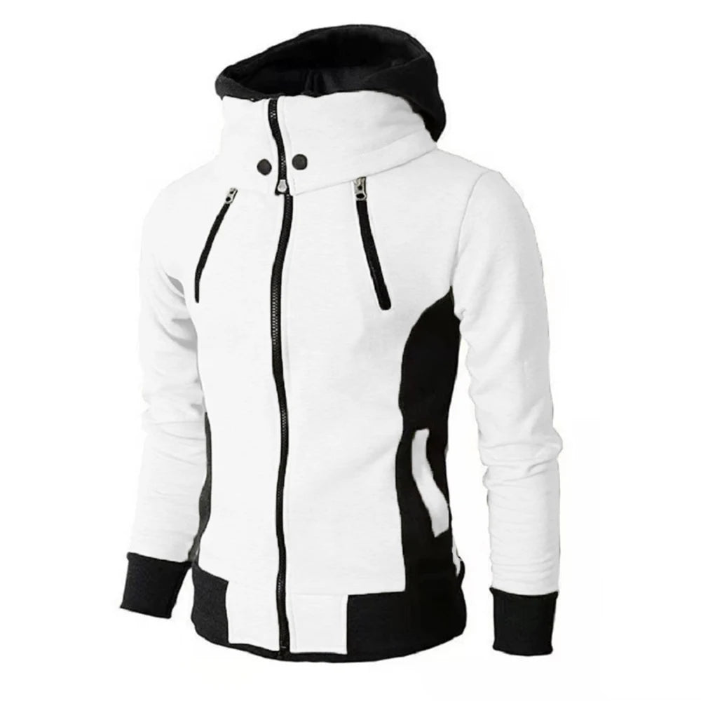 Zipper Slim Fit Fleece-Bomber mit Kapuze - S/M/L, Slim