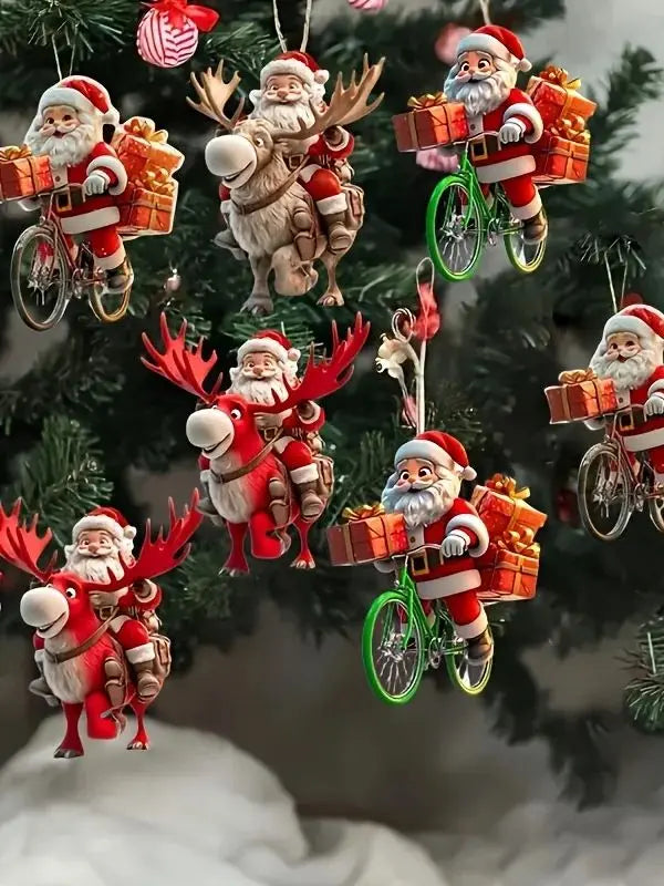 Choice Santa Holzornament-Set 2D Flachdesign - 12tlg, Holz