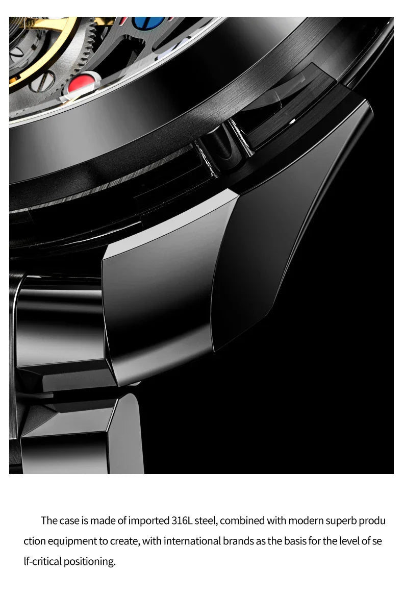 IDEAL KNIGHT automatic tourbillon skeleton flywheel luxury mechanical watch